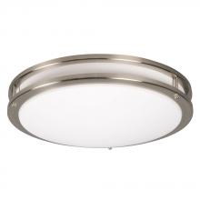 Galaxy Lighting 951054BN-313NPF - Flush Mount Ceiling Light - in Brushed Nickel finish with White Acrylic Lens (120V MPF, Electronic B