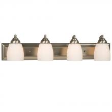 Galaxy Lighting ES724134BN - 4-Light Bath & Vanity Light - in Brushed Nickel finish with Satin White Glass