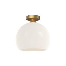 Alora Lighting FM506312AGOP - Castilla 12-in Aged Gold/Opal Matte Glass 1 Light Flush Mount