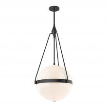 Alora Lighting PD406418MBGO - Harmony 18-in Matte Black/Glossy Opal Glass 4 Lights Pendant