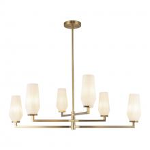 Alora Lighting CH424135BGOP - Krysta 35-in Brushed Gold/Opal Glass 6 Lights Chandelier