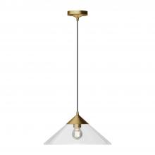 Alora Lighting PD521015BGCL - Mauer 15-in Brushed Gold/Clear Glass 1 Light Pendant