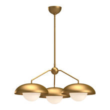 Alora Lighting CH522328AGOP - Rubio 28-in Aged Gold/Opal Matte Glass 3 Lights Chandeliers