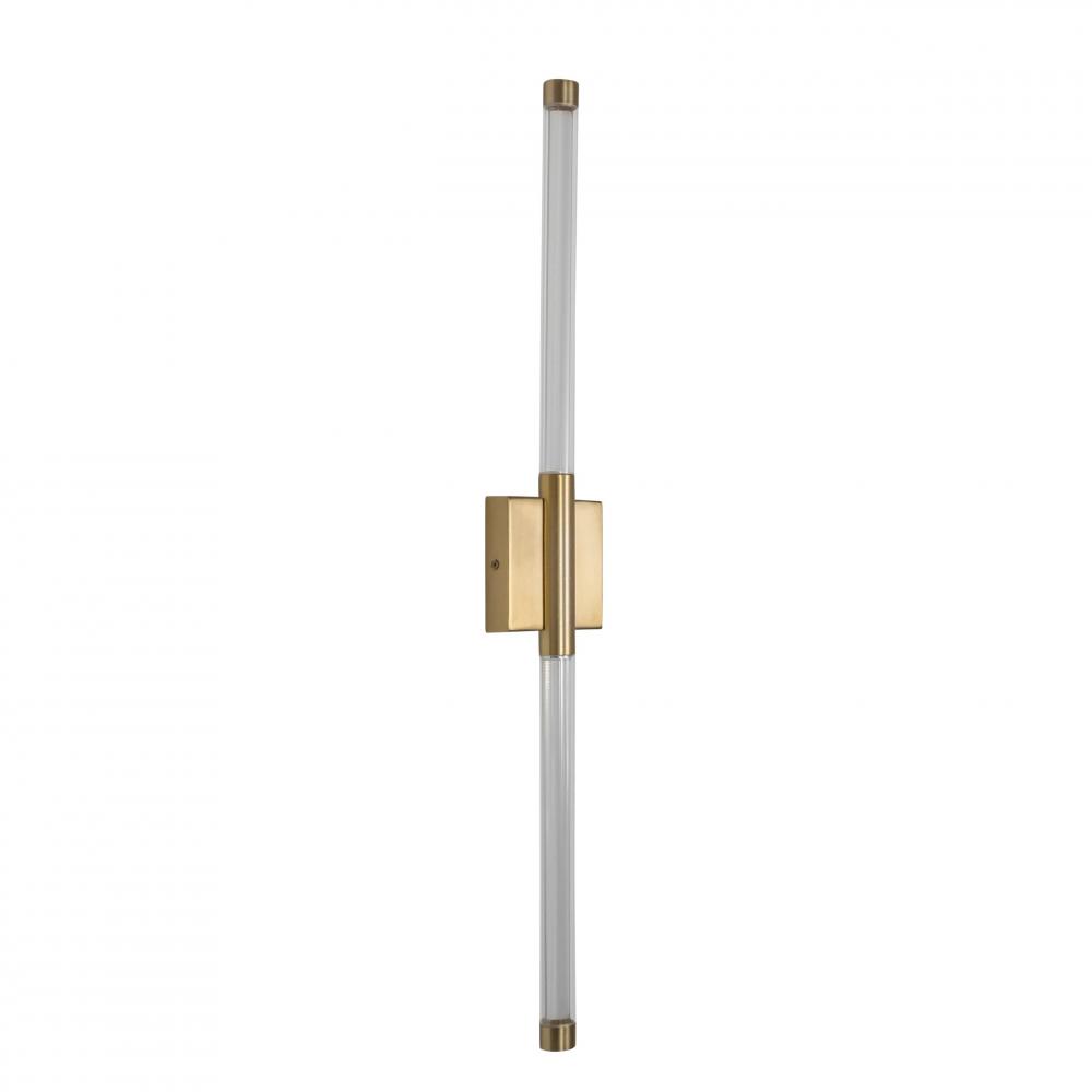 Saskia - LED 2 Light 31 1/2 Wall Sconce in Soft Gold with Clear glass and Clear Acrylic