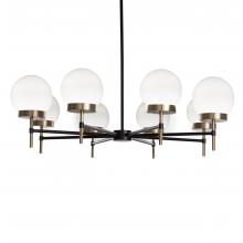 Russell Lighting CH3888/BKSG/OP - Liberty - 8 Light 36 Chandelier in Black/Soft Gold with Opal Glass