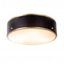 Russell Lighting FM7081/BKSG - Percussion - 2 Light Ceiling Light in Black with Soft Gold