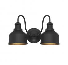 Savoy House Meridian M50047BK - 2-Light Outdoor Wall Lantern in Matte Black