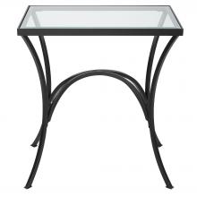 Uttermost 22911 - Alayna Black Metal & Glass End Table