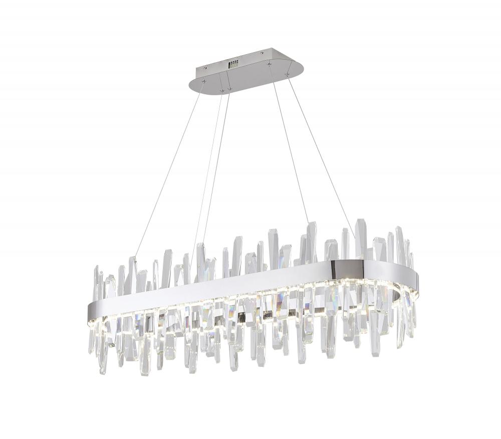 Stainless Steel & Crystal LED Chandelier