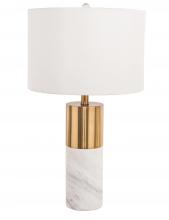 Bethel International Canada MTL02PQ-GD - Table Lamp Gold & white