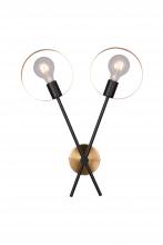 Bethel International Canada TR72W17BR - Black & Brushed Brass Wall Sconce