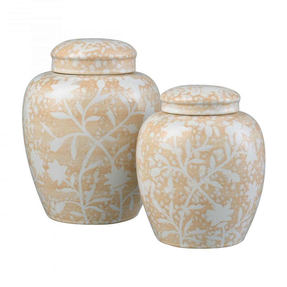 Yvonne Jar - Set of 2 Cream Glazed